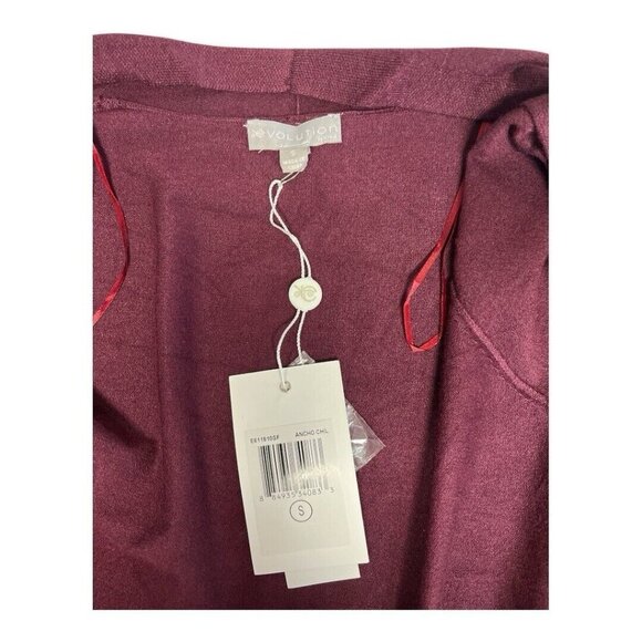 Evolution by Cyrus Women Cardigan~Size S~Burgundy Soft Open Front~NWT L13 22 - Picture 10 of 11